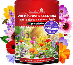 NATURE Z WILDFLOWER SEED MIX 8 oz-340,000+ Heirloom Seeds 35 Varieties Pure Wil